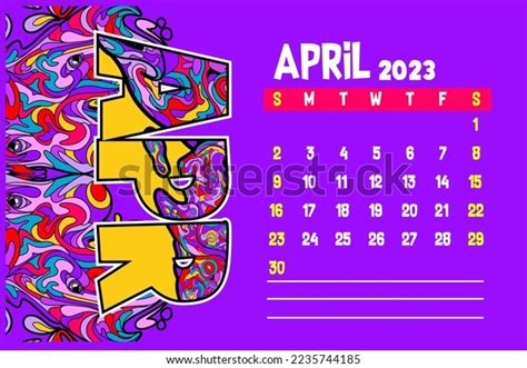 Calendar Design Template 2023 Abstract Style Stock Vector Royalty Free