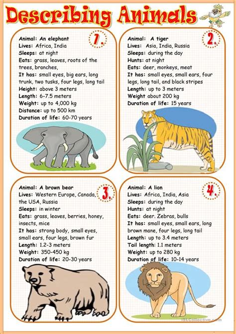 In my last job, i was part of a group of 12 people and we communicated multiple times per day to work as a unit, and i also interacted frequently. Describing animals 1 - English ESL Worksheets for distance ...