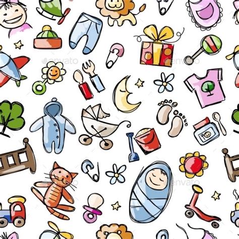 Baby Seamless Pattern Seamless Patterns Creative Icon Holiday Vectors