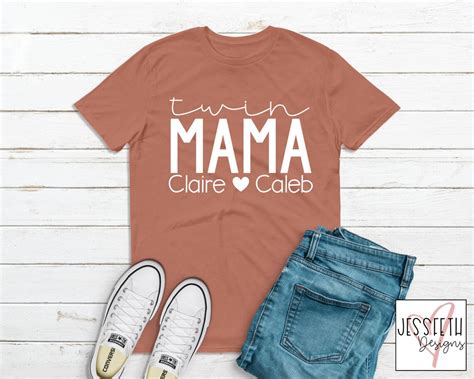 Custom Twin Mama Svg Twin Mom Shirt Baby Shower Svg New Mom Etsy