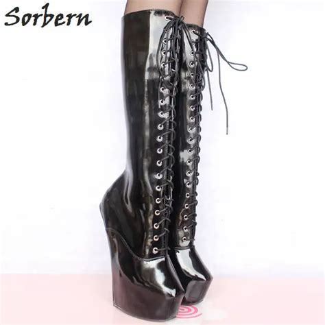 sorbern bdsm 20cm extreme high heels ladies shoes platform heelless women 2018 fetish boots long