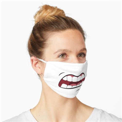 Face Mask With Nose Wire Funny Face Cover Mask By Hug And Mug In