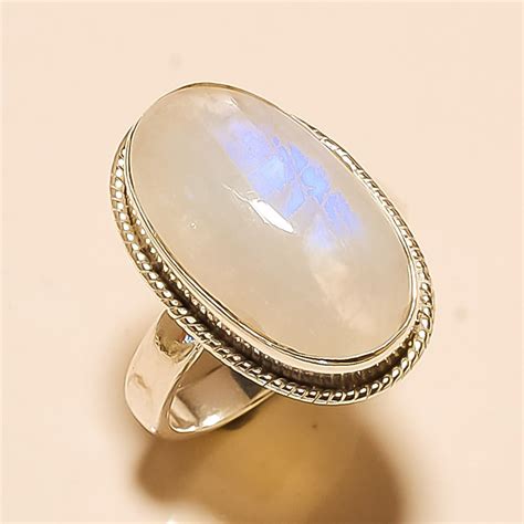 Moonstone Ring Solid Sterling Silver