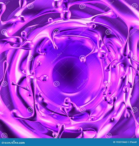 Purple Splash Liquid Black Background 3d Illustration 3d Rendering