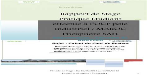 Pdf Rapport De Stage Ocp Final 2pdf Pdfslidenet