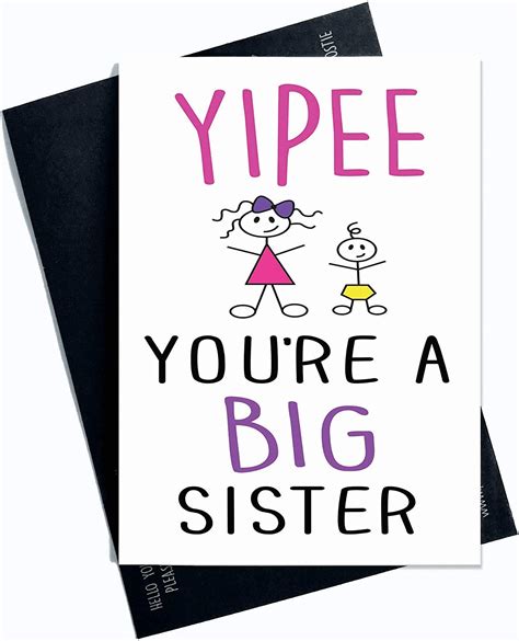 Cartão De Parabéns Yipee Your A Big Sister Card Sister Card New Baby