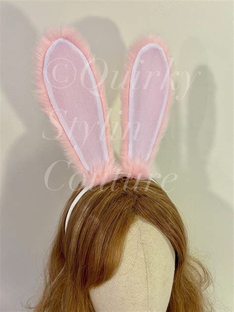 Pink Bunny Rabbit Ears And Tail Set Pastel Cute Posable Cosplay Etsy