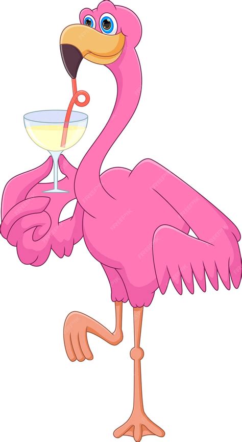 A Cartoon Illustration Of A Flamingo Looking Drunk Stock Vector Clip
