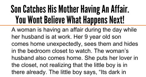 Son Catches His Mother Having An Affair You Wont Believe What Happens Next The Philippine Post