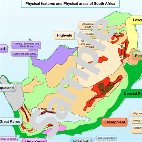 Grade Geography Summary South Africa Physical Map