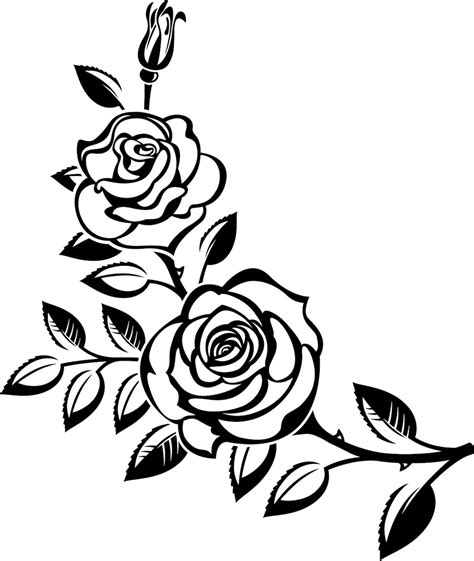 Rose Bouquet Template For Svg Design Silhouette Of Flower Etsy