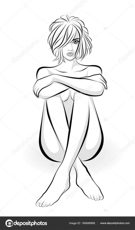 Sitting Naked Woman Stock Vector By Marzacz
