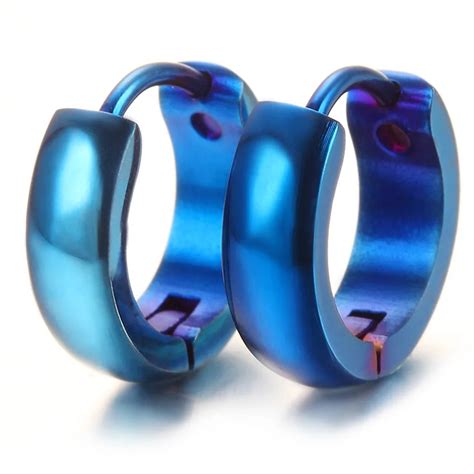 Buy Stainless Steel Polished Blue Earrings Set 2pcs