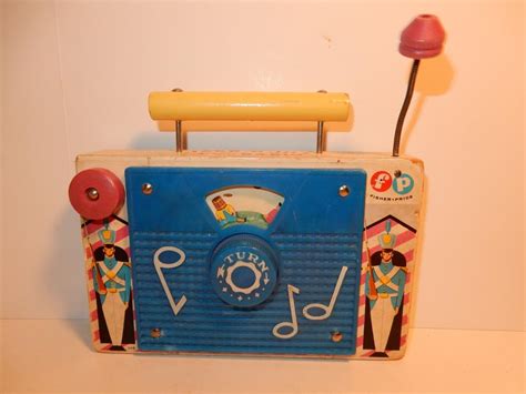 Vintage 1960s Fisher Price Toy Jack N Jill Tv Radio Wood In Box No 156
