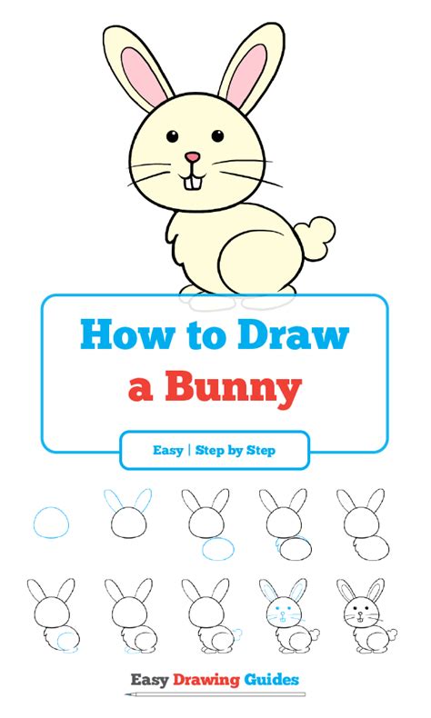 How To Draw A Bunny In A Few Easy Steps Easy Drawing Guides Bunny