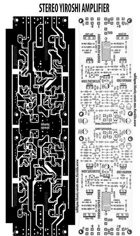 Layout and circuit diagram by yiroshi. DIY Stereo Yiroshi Power Amplifier 1400W