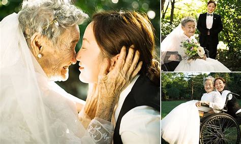 Woman Poses For Wedding Photos With Her Grandmother In Place Of Her