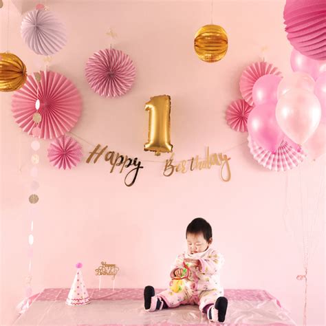 Your happy 1st birthday stock images are ready. Aliexpress.com : Buy 24pcs(Pink,Gold) First Birthday Party ...