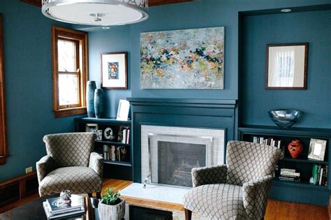 dark blue feature wall living room home decorators collection mini