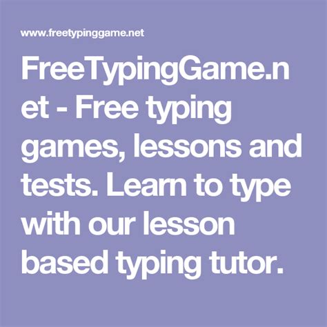 Free Typing Games Lessons And Tests Learn To Type With Our Lesson