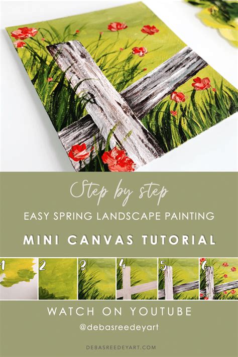 Easy Spring Landscape Painting Step By Step Tutorial Debasree Dey Art