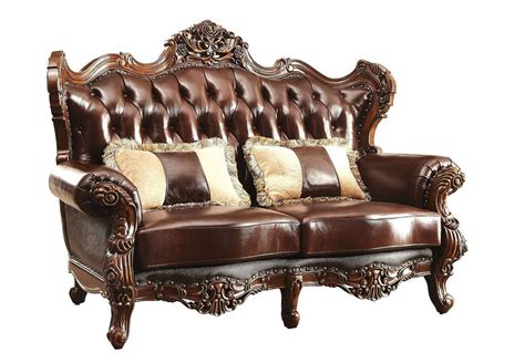 Import quality genuine leather sofa set supplied by experienced manufacturers at global sources. Modena Traditional Winged Back Sofa & Loveseat Set Brown ...