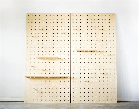 Large Wooden Pegboard Panels With Shelves For Retail Display — Klo Lab