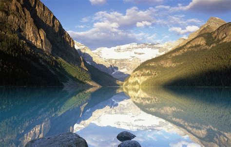 Wallpaper Clouds Mountains Lake Reflection Canada Albert Banff