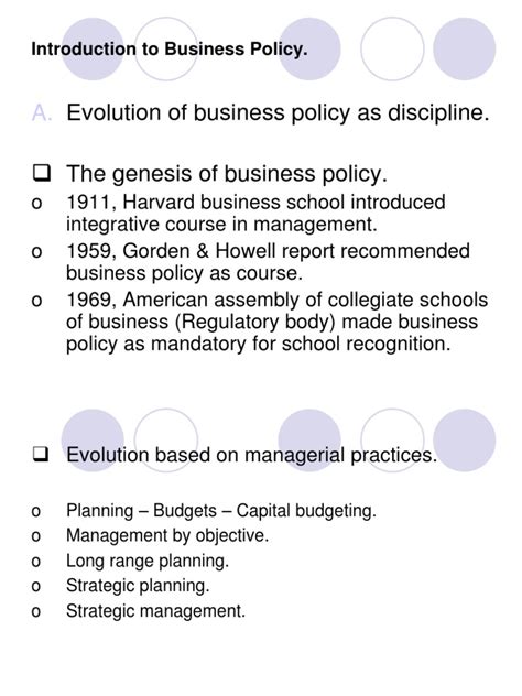 1introduction To Business Policy Policy Strategic Management