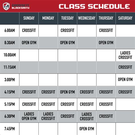 Schedules And Rates Crossfit Blacksmith