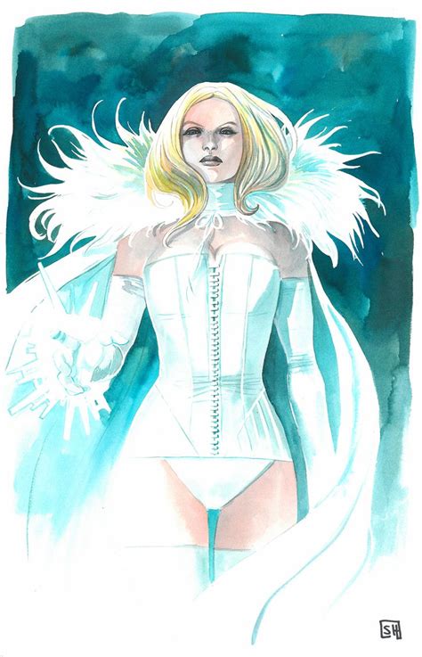 Emma Frost As The Hellfire Clubs White Queen Watercolor Commission By