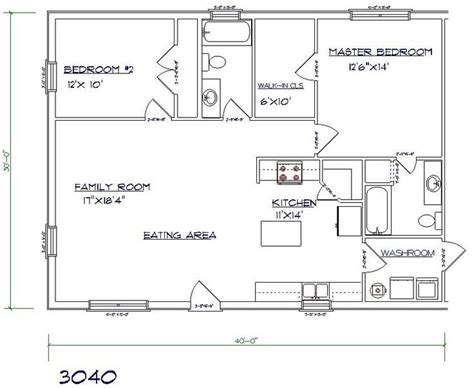 30x40 Open Floor Plans 30x40 Cabin Floor Plans Basic Open Floor Plans