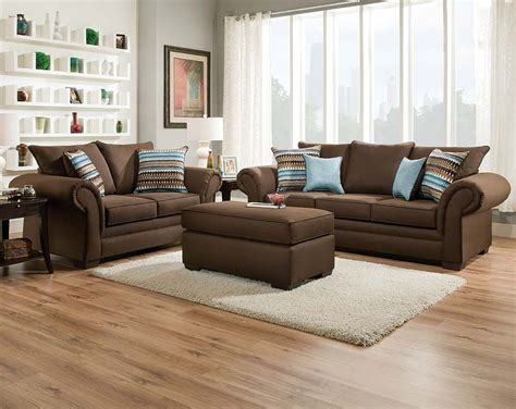 Chocolate Brown Couch Set Jitterbug Cocoa Sofa And Loveseat Brown