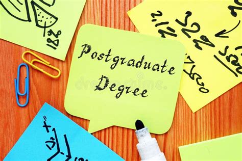 Educational Concept About Postgraduate Degree With Sign On The Piece Of