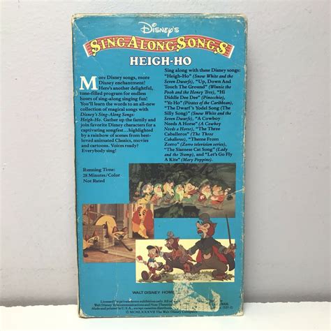 Mavin Disney Sing Along Songs Snow White Heigh Ho VHS Video Tape V BUY GET FREE