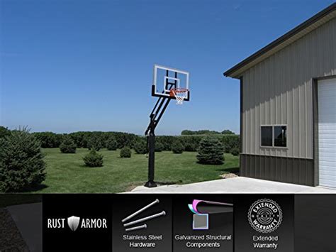 Pro Dunk Silver In Ground Adjustable Basketball Goal Hoop With 54