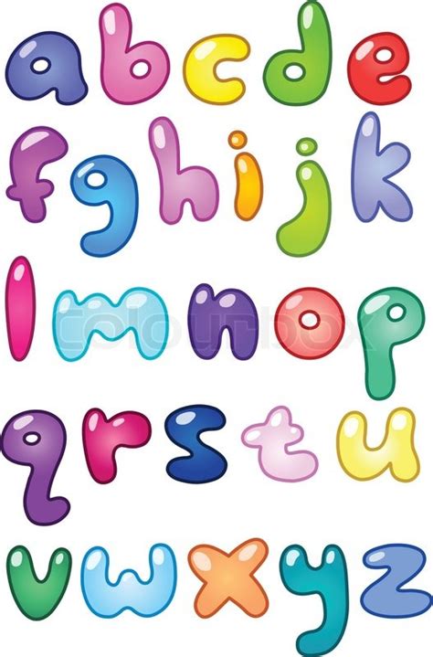 Cute, fun whimsical hand drawn bubble letters alphabet font png instant download, sublimation, clipart, digital graphic, design elements. Colorful bubble shaped small letters set | Stock Vector ...