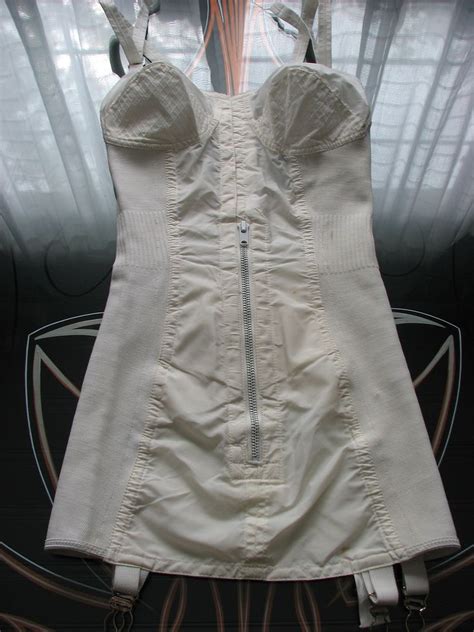 1960s Milady White Knit Corselette~foundation Girdle~bullet Bra~garters~34 B Ebay