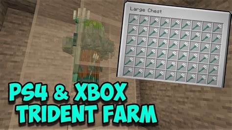 Minecraft 114 Simple Drowned And Trident Farm Minecraft Xp Farm Ps4
