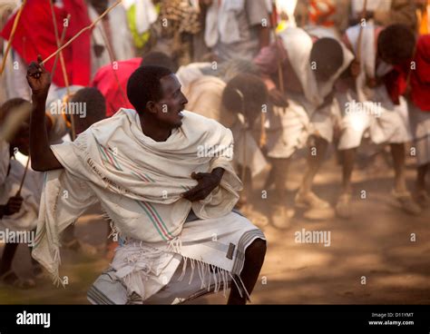 Karrayyu Tribe Man During Choreographed Stick Fighting Dance Gadaaa