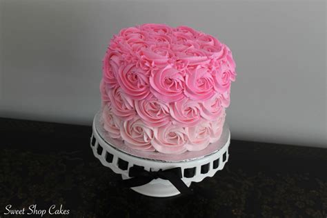 Pink Ombre Rosette Cake