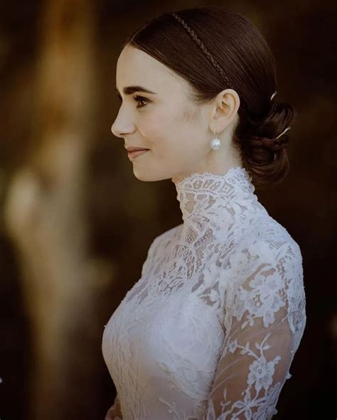 Lily Collins And Charlie Mcdowell Ethereal Wedding Dress Wedding