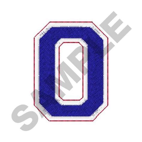 Three Color Athletic Number Font 0 Embroidery Design Annthegran
