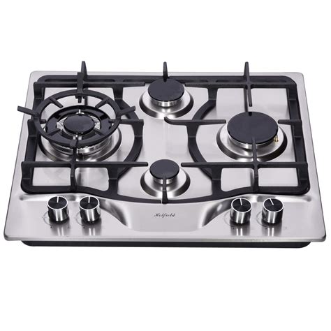 Buy Hotfield 24 Inch Gas Cooktop Stainless Steel 4 Burners Stove Top