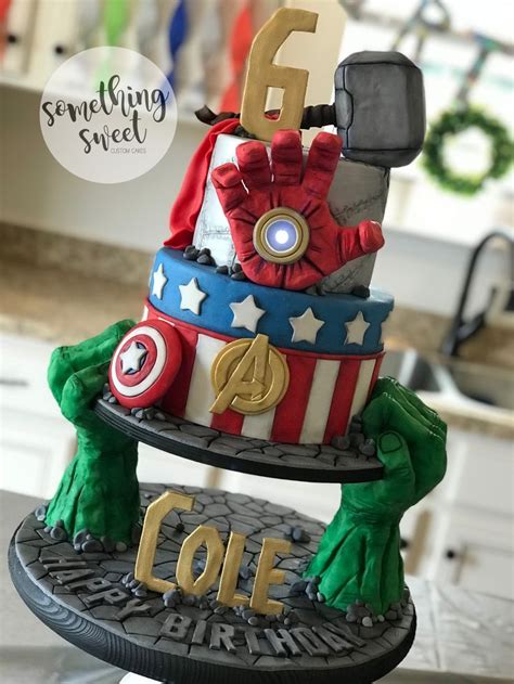 Avengers Birthday Party Cake marvel hulk ironman Captain America thor