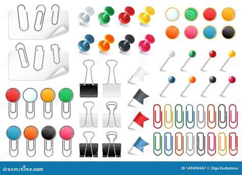 Pins Paper Clips Push Pins Fasteners Staple Tack Pin Colored Paper