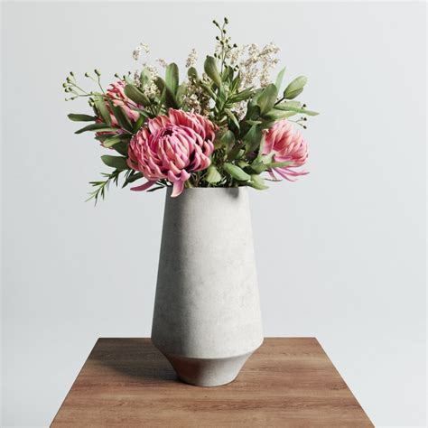Chrysanthemum Vase Set 3d Model For Corona