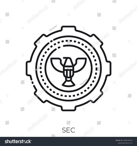 Sec Icon Outline Style Icon Design Stock Vector Royalty Free