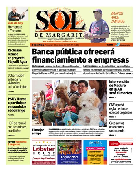 Portadas De Los Diarios Del Estado Nueva Esparta La Comuna Socialista