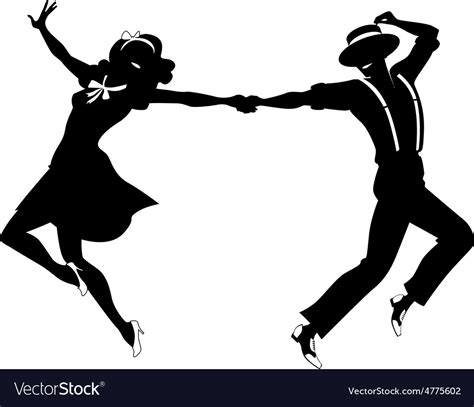 Silhouette Of A Couple Dancing Royalty Free Vector Image